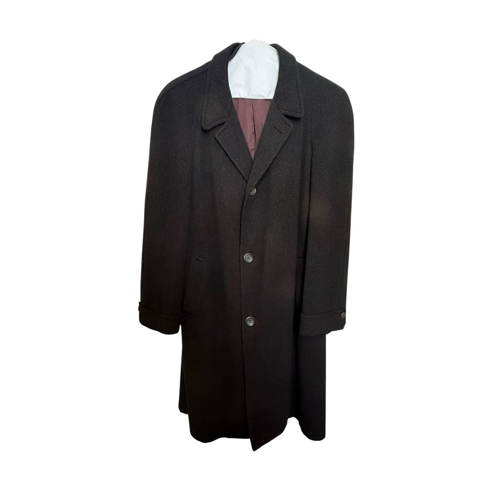 CROSSLAND Wool Overcoat Mens‎ 42R Black Season Skipper Dormeuil